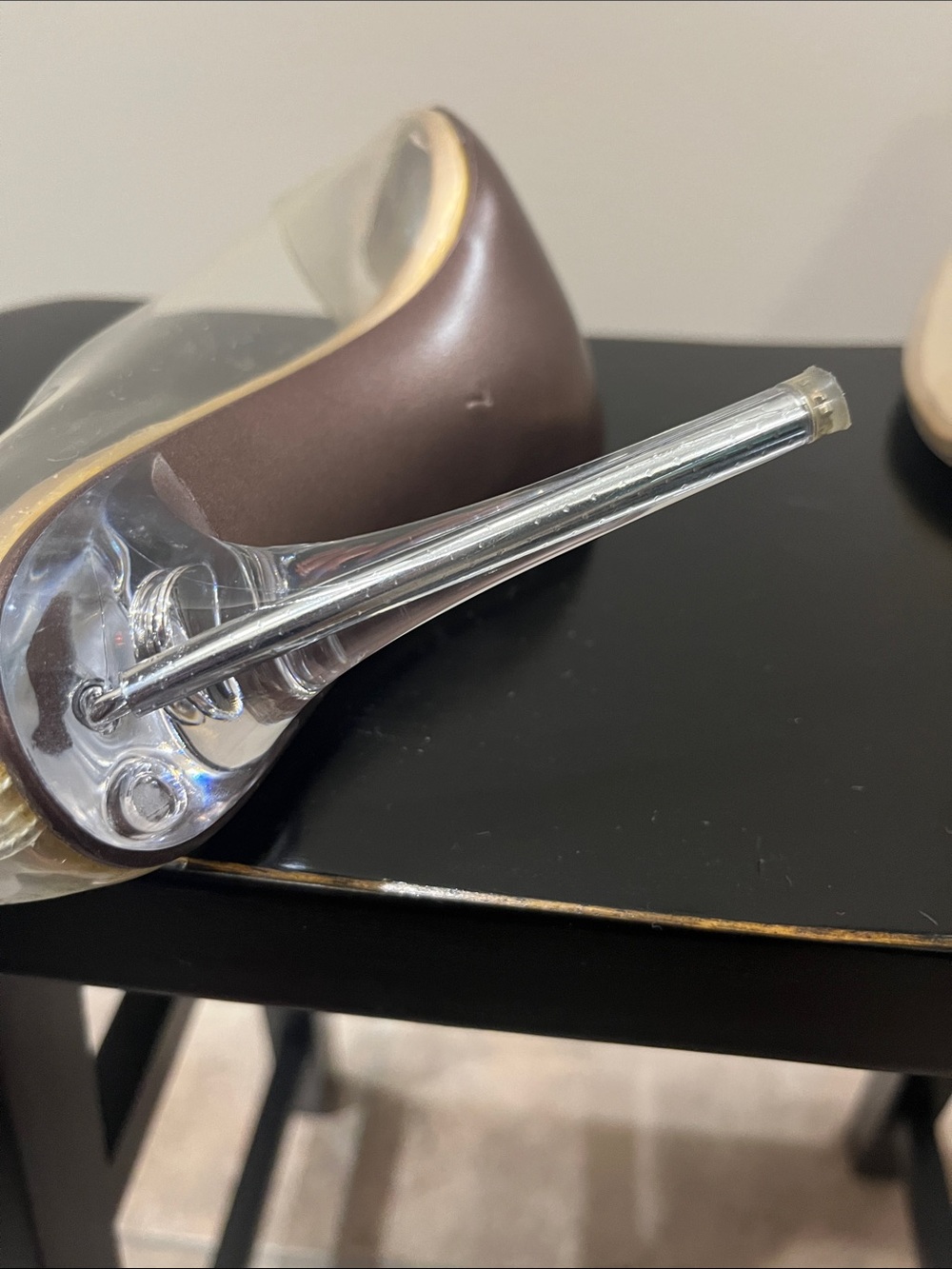 Luxe To Kill London Clear Pointed-Toe Stilettos with Nude Insole - Picture 6 of 9